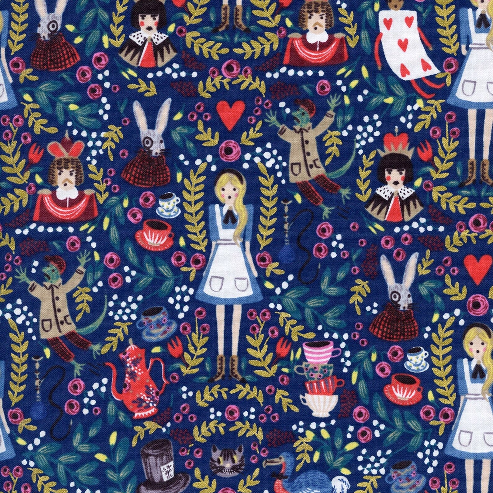 Rifle Paper Co Fabric 1/2 Yard Wonderland Metallic Etsy