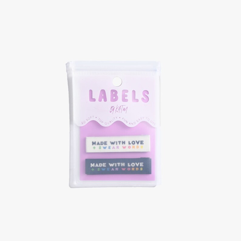 Made With Love and Swear Words Labels - Woven Labels | Sew-in Labels ...