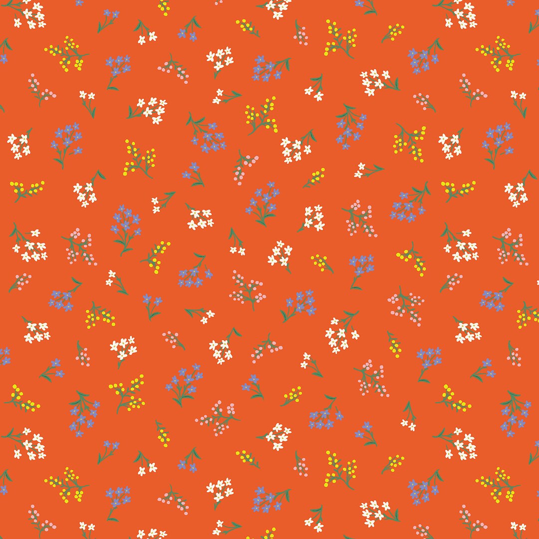 Rifle Paper Co Fabric, 1/2 Yard Strawberry Fields Petites Fleurs Rifle