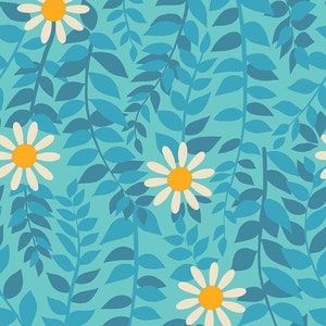 1/2 Yard - Flowerland Turquoise RS0075 13 - Ruby Star Society - Quilting Cotton