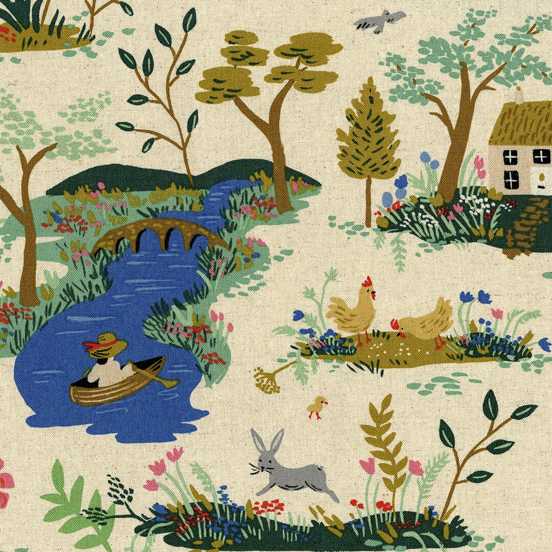 1/2 Yard CANVAS Fabric, Rifle Paper Co Fabric, 1/2 Yard english Garden