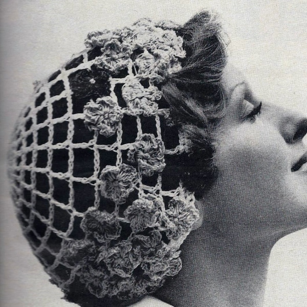 Crocheted Mesh Hats Patterns Digital Download Vintage Crochet Pattern