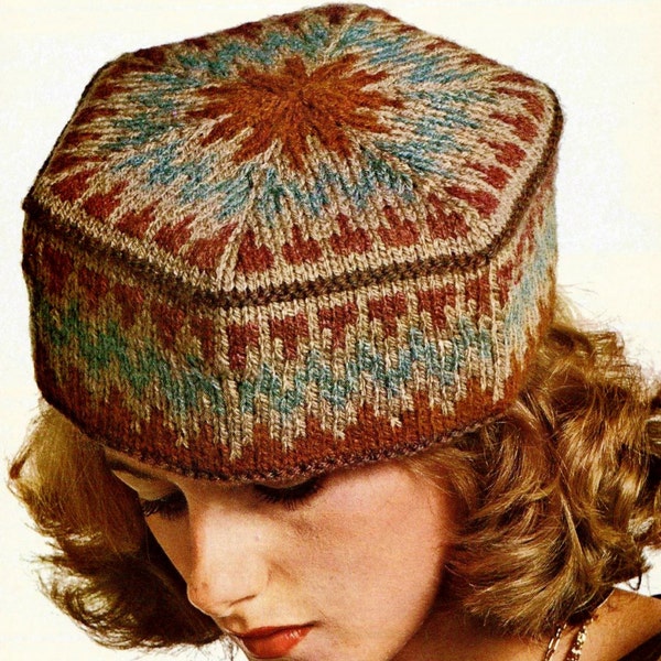 Knitted Pillbox Hat Digital Download Vintage Knitting Pattern