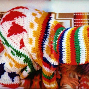 Crocheted Hooded Baby Bunting Pattern Digital Download Vintage Crochet Pattern