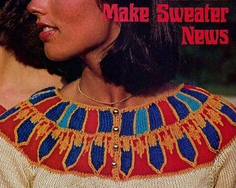 Knitted Egyptian Yoke Top Pattern Digital Download Vintage Knitting Pattern