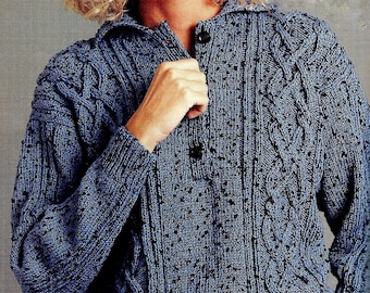 Knitted Fishereman Cable Sweater Digital Download Vintage Knitting Pattern