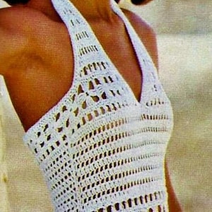 Crocheted Halter Dress Digital Download Vintage Crochet Pattern