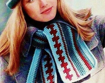 Crocheted Hat and Scarf Patterns Digital Download Vintage Crochet Pattern