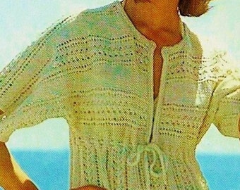Knitted Beach Jacket and Bikini Patterns Digital Download Vintage Knitting Pattern