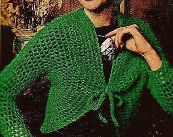 Crocheted Shrug Pattern Digital Download Vintage Crochet Pattern