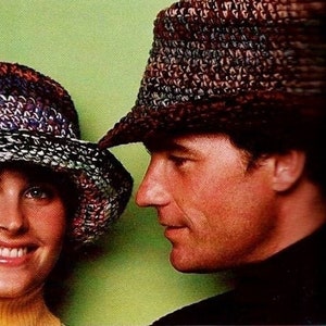 Crocheted Hats Pattern Digital Download Vintage Crochet Pattern