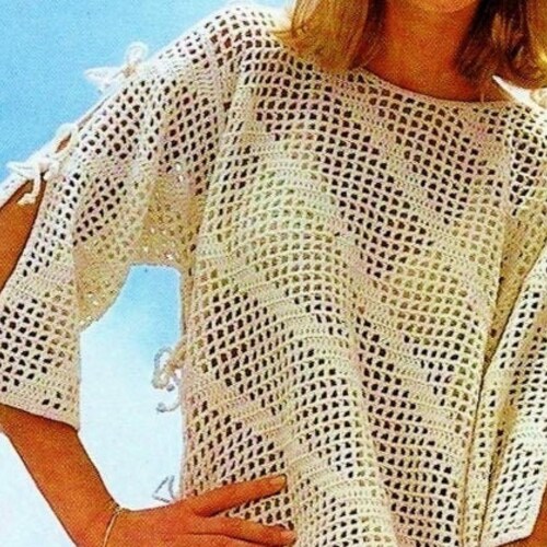 Crocheted Caftan Digital Download Vintage Crochet Pattern Etsy