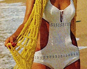 Crocheted Swimsuit and Shawl Patterns Digital Download Vintage Crochet Patterns