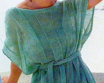 Very Easy Knitted Swimsuit Coverup Digital Download Vintage Knitting Pattern