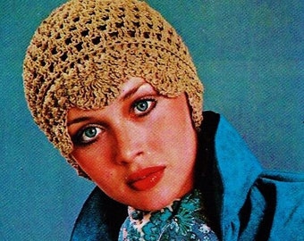 Bonnet au crochet, téléchargement numérique, motif au crochet vintage