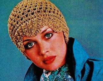 Crocheted Hat Digital Download Vintage Crochet Pattern