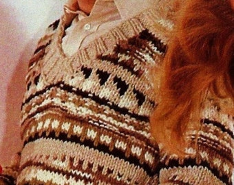 Modèle de pull en tricot pour hommes à téléchargement numérique, modèle de tricot vintage