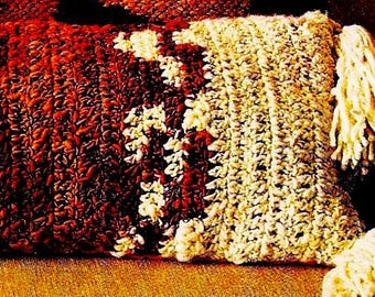 Very Easy Crocheted Bolster Pillow Pattern Digital Download Vintage Crochet Pattern