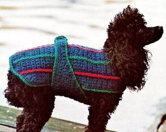 Crocheted Dog Sweater Pattern Digital Download Vintage Crochet Pattern