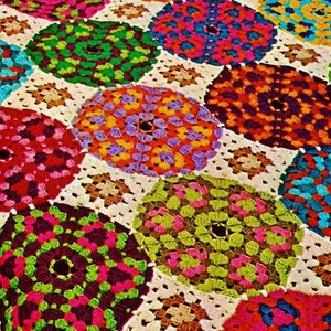 Crocheted "Dinner Plate" Granny Afghan Pattern Digital Download Vintage Crochet Pattern