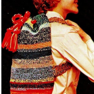 Crocheted Backpack Pattern Digital Download Vintage Crochet Pattern
