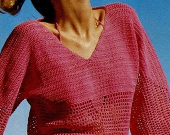 Crocheted and Knitted Blouse Pattern Digital Download Crochet and Knit Pattern