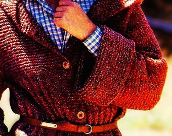 Patrón de chaqueta de punto Descarga digital Patrón de tejido vintage