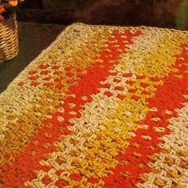 Crocheted and Woven Rug Pattern Digital Download Vintage Crochet Pattern