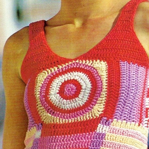 Crocheted Dress Pattern Digital Download Vintage Crochet Etsy