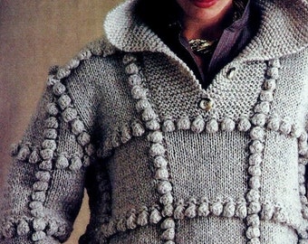 Knitted Sweater Pattern Digital Download Vintage Knitting Pattern