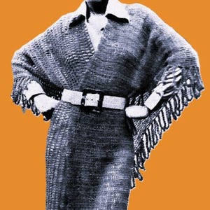 Easy Crocheted Shawl Pattern Digital Download Vintage Crochet Pattern