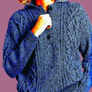 Knitted Fisherman Cable Sweater Digital Download Vintage Knitting Pattern