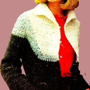Easy Crocheted Cardigan Sweater and Hat Patterns Digital Download Vintage Crochet Pattern