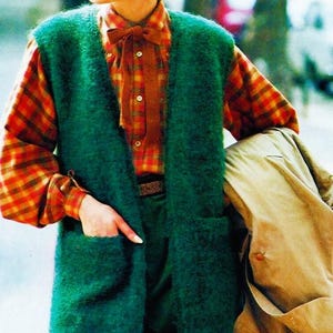 Knitted Vest or Coat Liner Pattern Digital Download Vintage Knitting Pattern