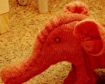 Knitted Elephant Toy Pattern Digital Download Vintage Knitting Pattern