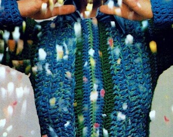 Easy Crocheted Sweater Pattern Digital Download Vintage Crochet Pattern