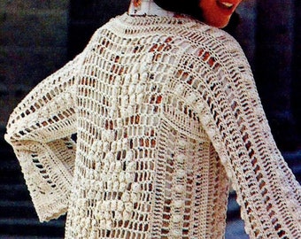 Crocheted Jacket Pattern Digital Download Vintage Crochet Pattern