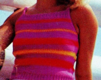 Knitted Halter and Tank Tops Patterns Digital Download Vintage Knitting Pattern