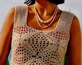 Crocheted Top Pattern Digital Download Vintage Crochet Pattern