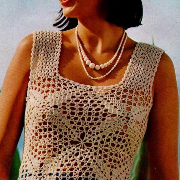 Crocheted Top Pattern Digital Download Vintage Crochet Pattern