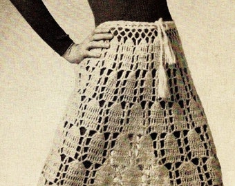 Crocheted Skirt Pattern Digital Download Vintage Crochet Pattern