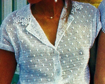 Crocheted Top Pattern Digital Download Vintage Crochet Pattern