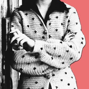 Crocheted Cardigan Sweater Pattern Digital Download Vintage Crochet Pattern