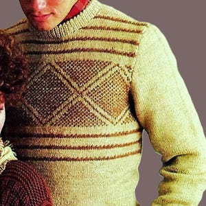 Herrenstrickmuster Strickmuster Digital Download Vintage Strickmuster