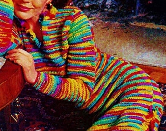 Knitted Dress Pattern Digital Download Vintage Knitting Pattern