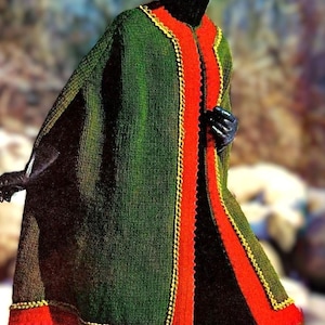 Knitted Cape Pattern Digital Download Vintage Knit and Crochet Pattern
