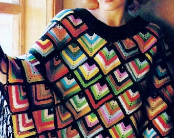 Crocheted Poncho Pattern Digital Download Vintage Crochet Pattern