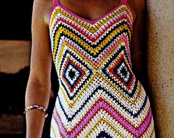 Crocheted Dress Pattern Digital Download Vintage Crochet Pattern
