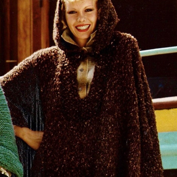 Knitted Poncho Pattern Digital Download Vintage Knitting Pattern