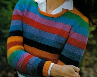Knitted Sweater Pattern Digital Download Vintage Knitting Pattern
